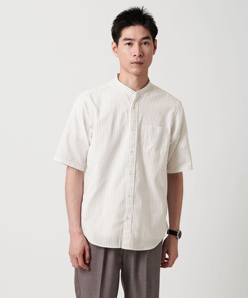 QUILP LINEN バンドカラーシャツ ARTISAN QUILP LINEN バンドカラーシャツ ARTISAN メンズ