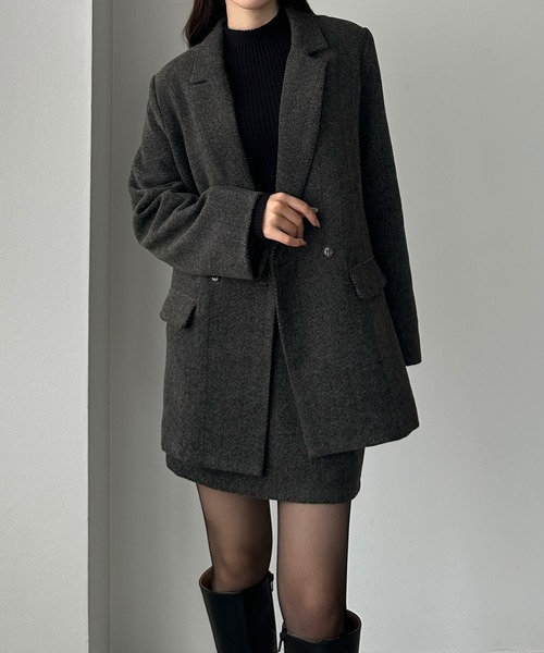 Louere（ルエレ） セットアップ ヘリンボーンテーラードジャケット＋