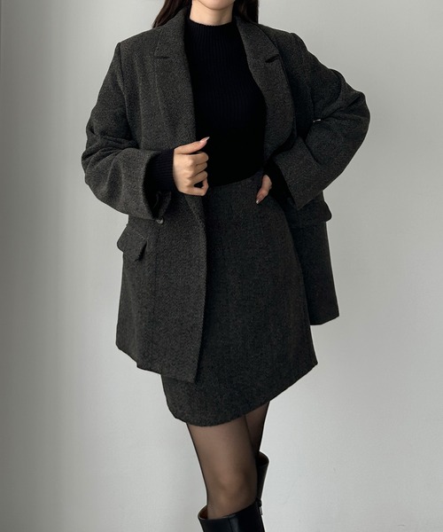 Louere（ルエレ） セットアップ ヘリンボーンテーラードジャケット＋