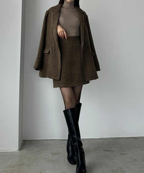 未使用♥新品♥NEWYORKER♥セットアップ♥ヘリンボーン♥ニューヨーカー♥茶 Louere（ルエレ） セットアップ ヘリンボーンテーラードジャケット＋