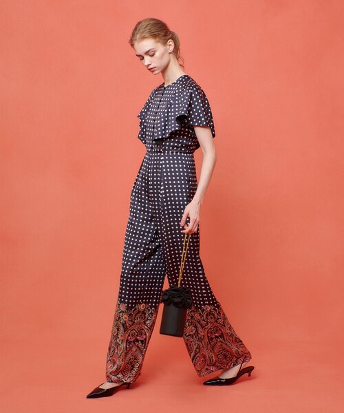 【LOULOU WILLOUGHBY】voyageプリントオールインワン LOULOU WILLOUGHBY】voyageプリント