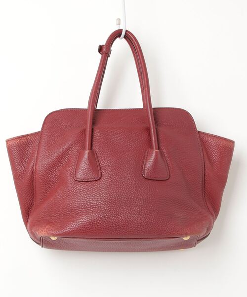 プラダ　PRADA トートバッグ　レッド PRADA/プラダ】ナイロン 三角プレート トートバッグ レッド系