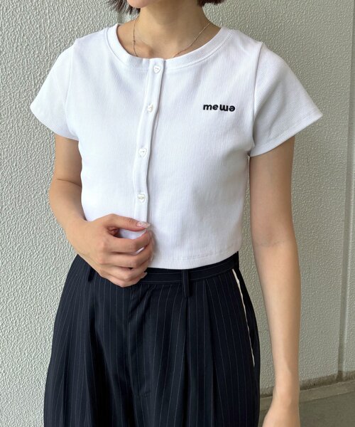 M-LINE tシャツ 「mline」ロゴハートチビカーデ レディース