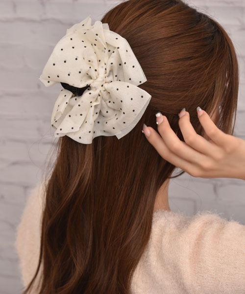 TONE SELECT GOODS ヘアクリップ 「float」シアー モノトーン ドット
