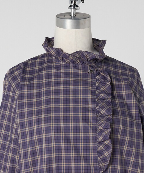 LOEFF（ロエフ） ブラウス シャツ 「LOEFF」チェック フリル シャツ