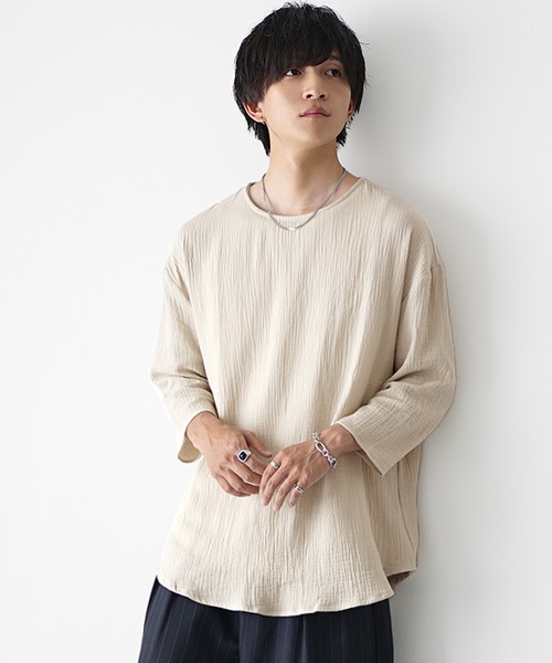MinoriTY tシャツ 「MinoriTY」エアリーテクスチャーリラックス7分袖T