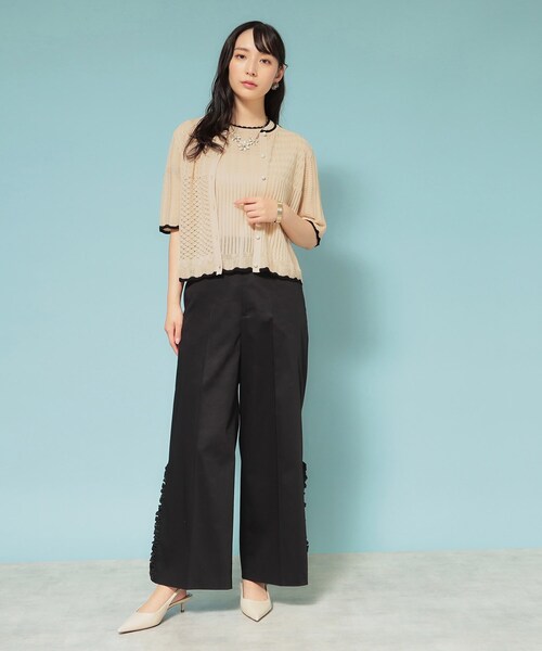 SunaUna（スーナウーナ） カーディガン 「新作／透かし柄／3色展開