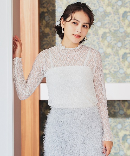 GLACIER lusso（グラシアルッソ） tシャツ レースハイネックトップス