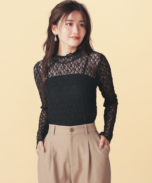 GLACIER lusso（グラシアルッソ） tシャツ レースハイネックトップス