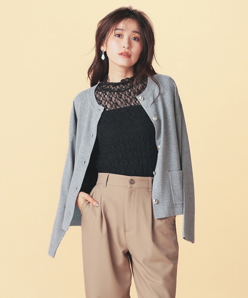 GLACIER lusso（グラシアルッソ） tシャツ レースハイネックトップス