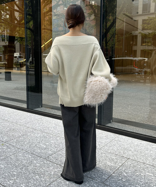 「DouDou」 ダメージ加工デニムパンツ 38 ブルー レディース_画像6