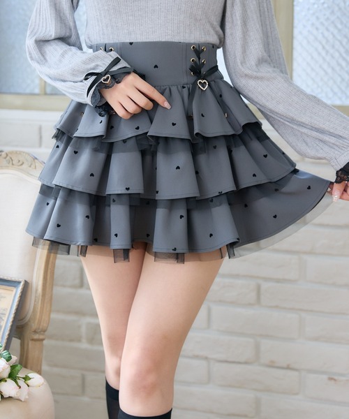 ROJITA（ロジータ） スカート ハートフロッキーティアードスカート