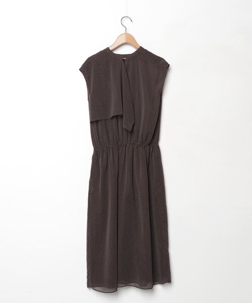 「Unaca」 半袖ワンピース 38 ブラウン レディース_画像2