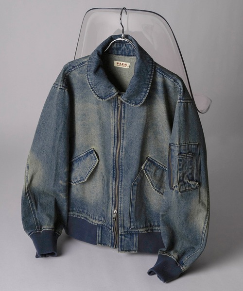デニムジャケット gジャン 「72」MA-2タイプ ブラスト加工 デニム