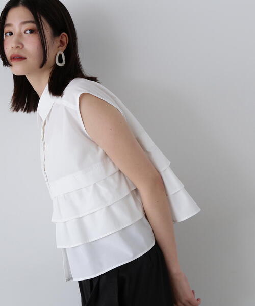 「N.(N. Natural Beauty Basic)」 ノースリーブシャツ MEDIUM ブルー系その他 レディース_画像2