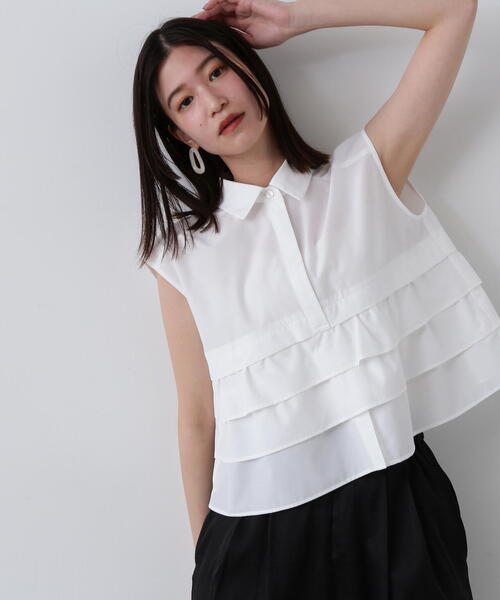 「N.(N. Natural Beauty Basic)」 ノースリーブシャツ MEDIUM ブルー系その他 レディース_画像4