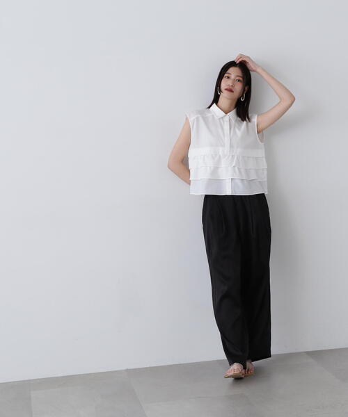 「N.(N. Natural Beauty Basic)」 ノースリーブシャツ MEDIUM ブルー系その他 レディース_画像5