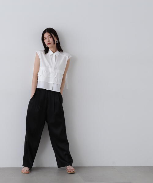 「N.(N. Natural Beauty Basic)」 ノースリーブシャツ MEDIUM ブルー系その他 レディース_画像6