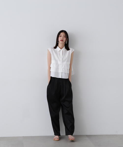 「N.(N. Natural Beauty Basic)」 ノースリーブシャツ MEDIUM ブルー系その他 レディース_画像7