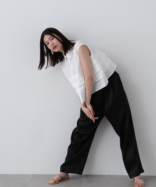 「N.(N. Natural Beauty Basic)」 ノースリーブシャツ MEDIUM ブルー系その他 レディース_画像8