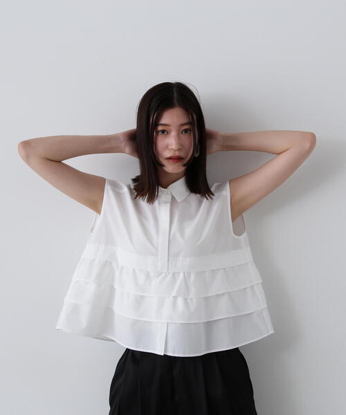 「N.(N. Natural Beauty Basic)」 ノースリーブシャツ MEDIUM ブルー系その他 レディース_画像9