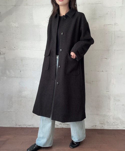 LAUIR（ラウアー） ステンカラーコート コート ウールライクステン