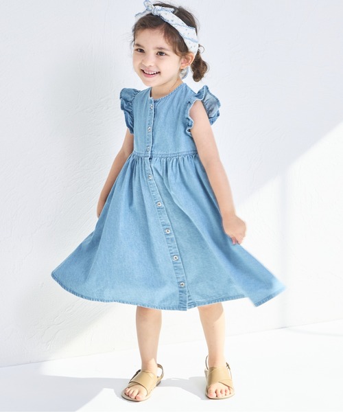 「pairmanon」 「KIDS」ノースリーブワンピース 90 ライトブルー キッズ_画像3