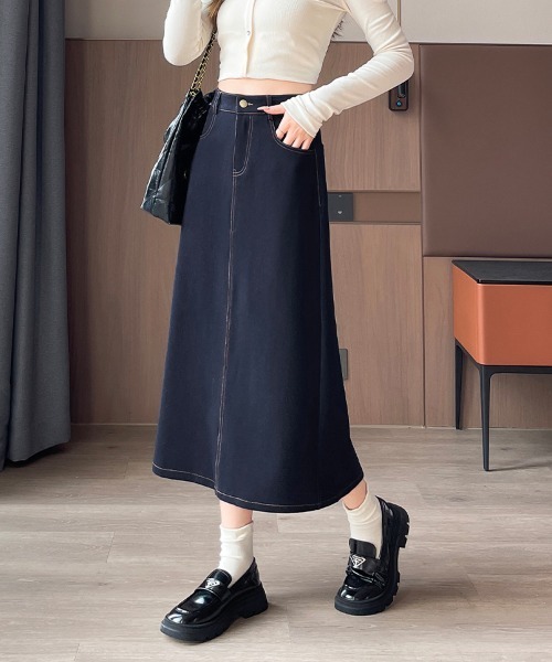 デニムスカート デニム風ロングスカート : ZOZOTOWN Yahoo!店 - 通販