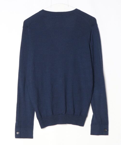BLACK LABEL CRESTBRIDGE」 ニットカーディガン M ネイビー メンズ