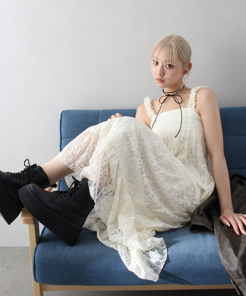 「SpRay」 「SpRay PREMIUM」キャミソールワンピース FREE アイボリー レディース_画像2