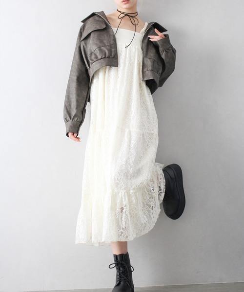 「SpRay」 「SpRay PREMIUM」キャミソールワンピース FREE アイボリー レディース_画像7