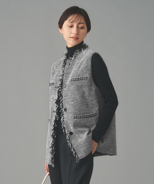 ユナイテッドアローズ ツイードベスト ジレ フリンジデザイン 定価6.6万 ユナイテッドアローズ フリンジ付ツイードベスト ジレ - メルカリ