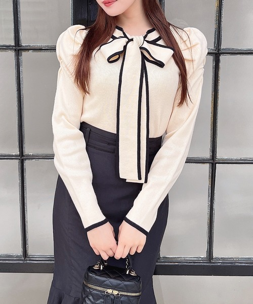 「MIIA」 長袖ニット FREE ブラック レディース_画像4