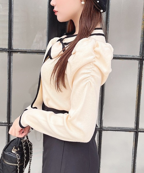 「MIIA」 長袖ニット FREE ブラック レディース_画像5