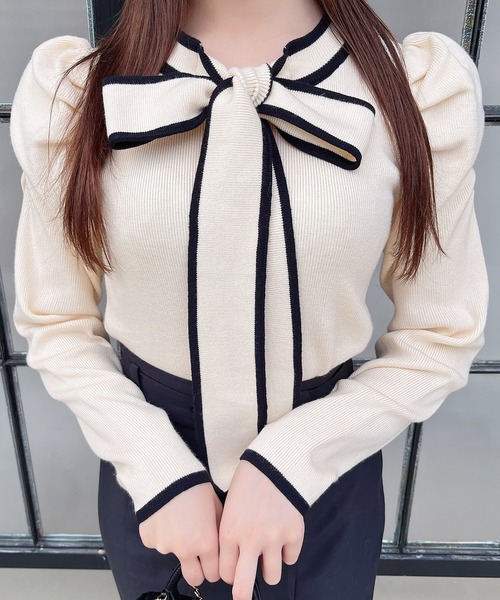 「MIIA」 長袖ニット FREE ブラック レディース_画像6