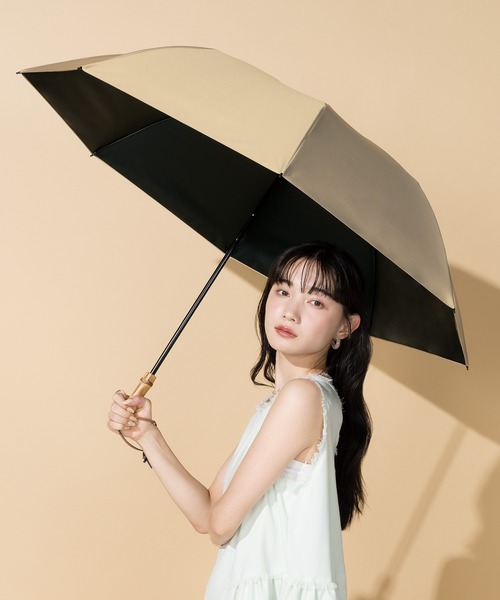 折りたたみ傘 最強の日傘「UVO」 CALM 折りたたみ2段 親骨60cm 無地 Wpc. レディースの画像