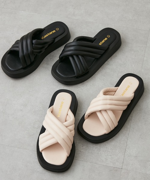 「Kastane」 フラットサンダル M アイボリー レディース_画像9