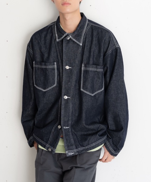 bashful base Oriental デニムジャケット gジャン 「bbO」ステッチ