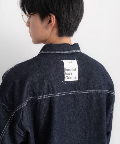 bashful base Oriental デニムジャケット gジャン 「bbO」ステッチ