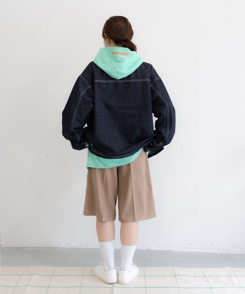 bashful base Oriental デニムジャケット gジャン 「bbO」ステッチ