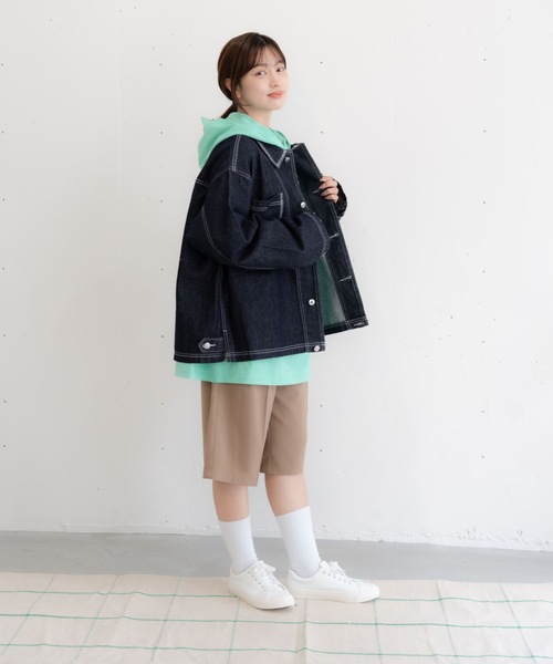 bashful base Oriental デニムジャケット gジャン 「bbO」ステッチ