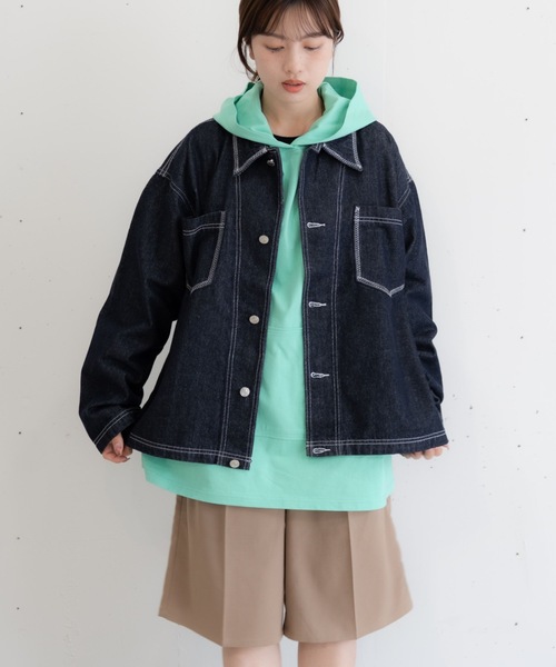 bashful base Oriental デニムジャケット gジャン 「bbO」ステッチ