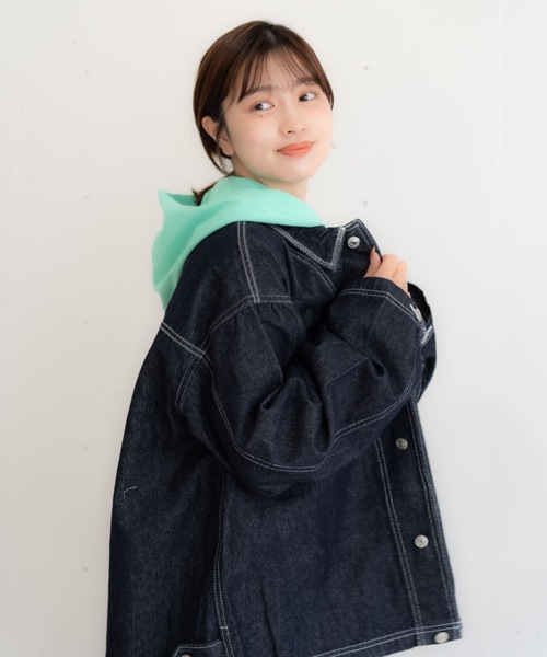 bashful base Oriental デニムジャケット gジャン 「bbO」ステッチ