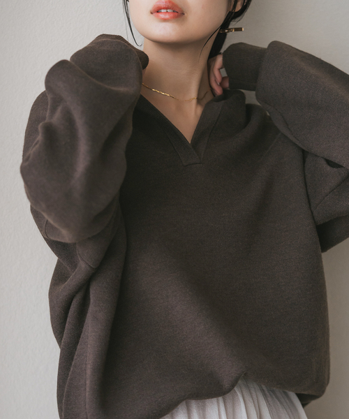 NOBLE（ノーブル） ニット セーター 「追加」接結タック編みフードプル