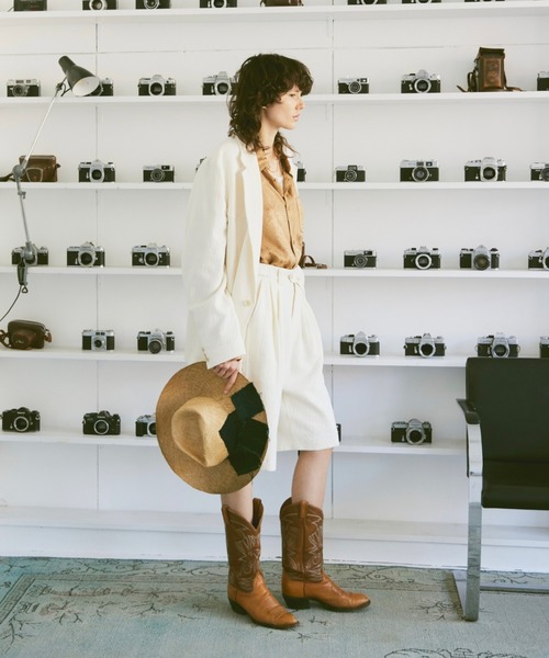 「soerte」 テーラードジャケット 2 アイボリー メンズ_画像3