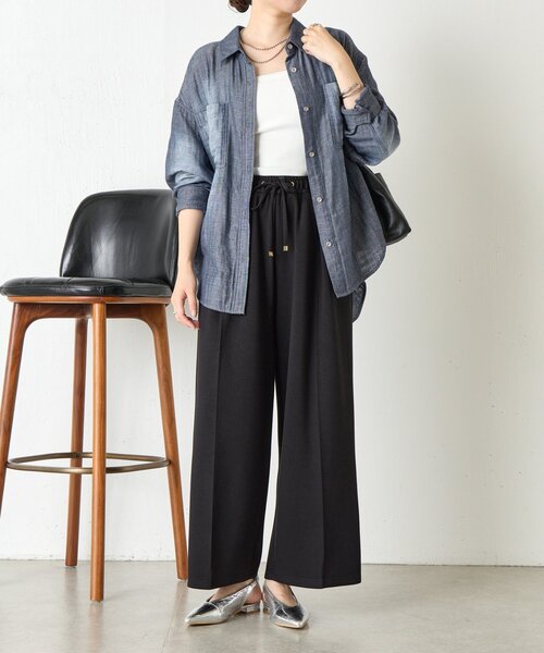 「Jena espace merveilleux」 イージーパンツ FREE チャコールグレー レディース_画像2