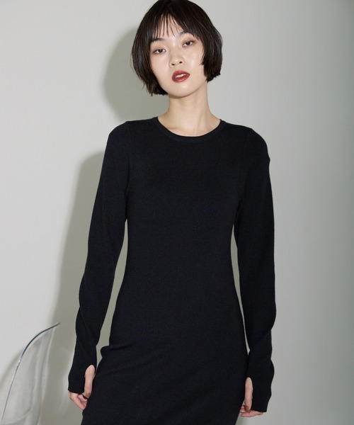 「leimn」 ニットワンピース FREE ブラック レディース_画像8