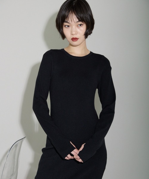 「leimn」 ニットワンピース FREE ブラック レディース_画像9