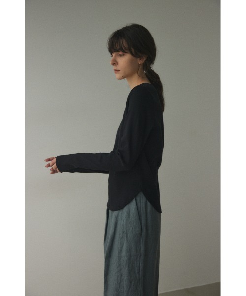 「BLACK BY MOUSSY」 長袖カットソー FREE ネイビー レディース_画像2
