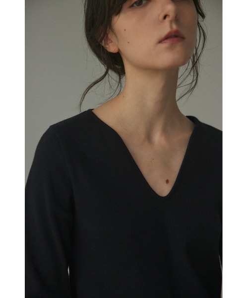 「BLACK BY MOUSSY」 長袖カットソー FREE ネイビー レディース_画像4